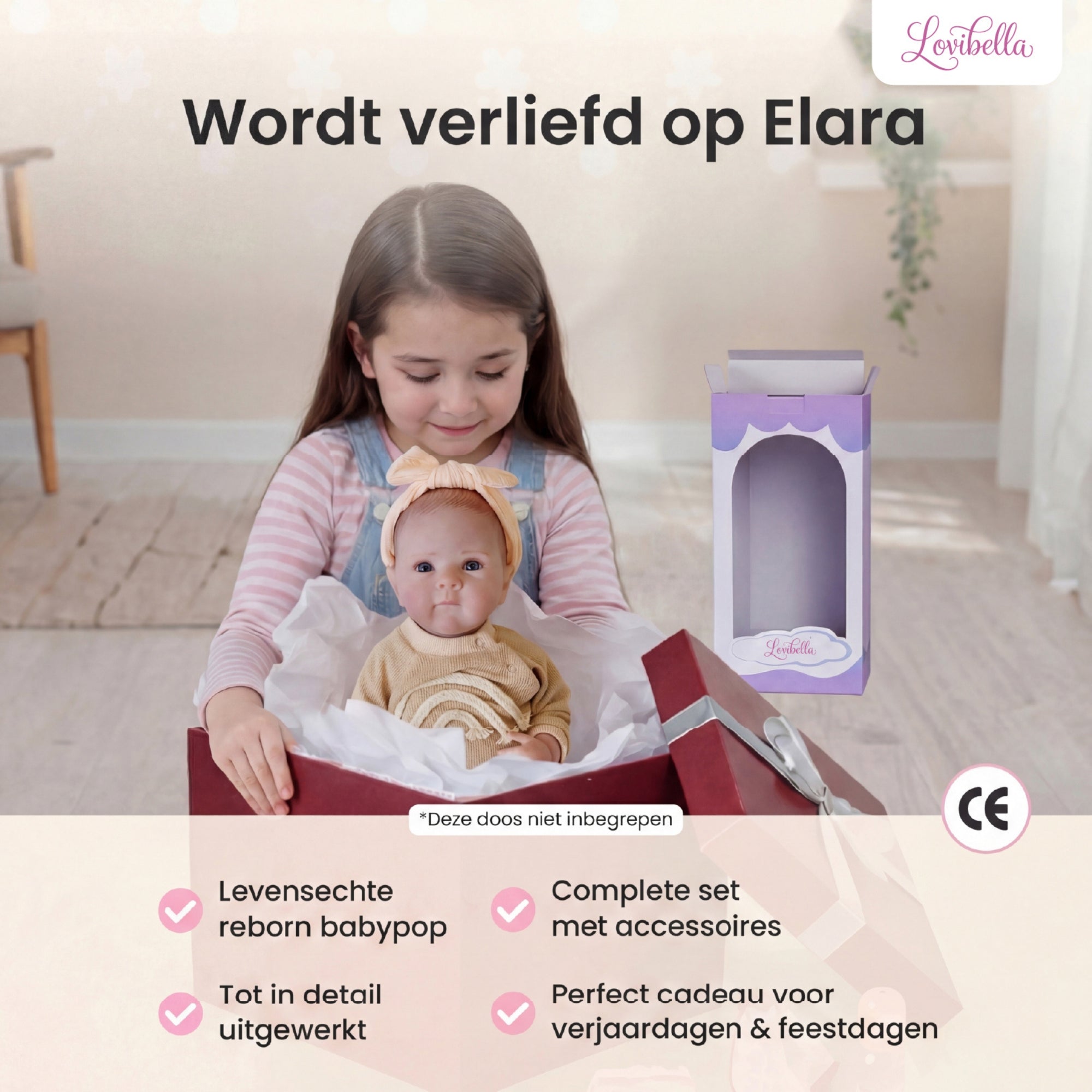 Elara – Levensechte Reborn Pop 45 cm – Complete Set