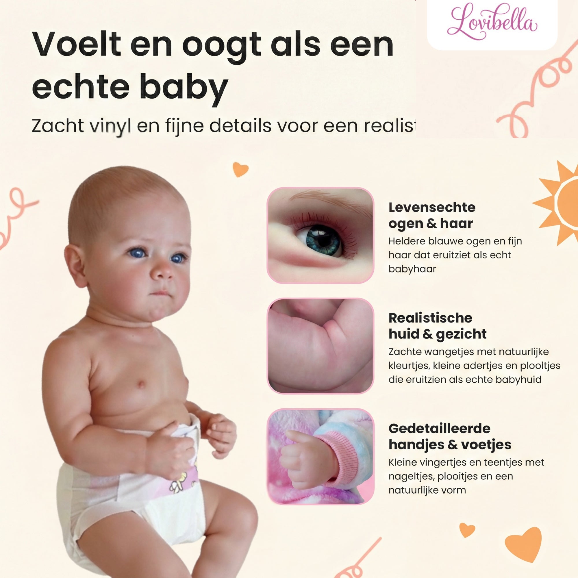 Liora – Levensechte Reborn Pop 45 cm – Complete Set