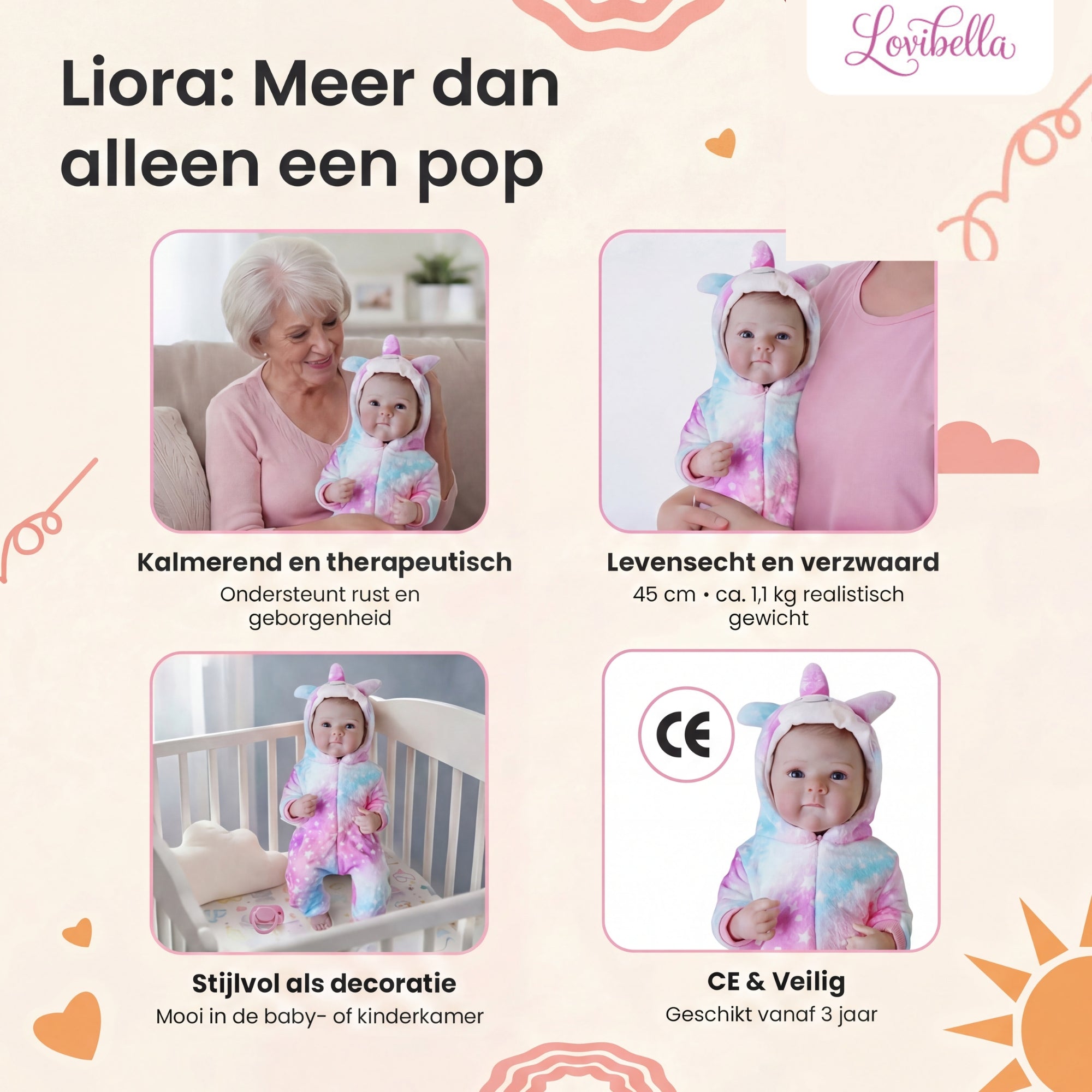 Liora – Levensechte Reborn Pop 45 cm – Complete Set