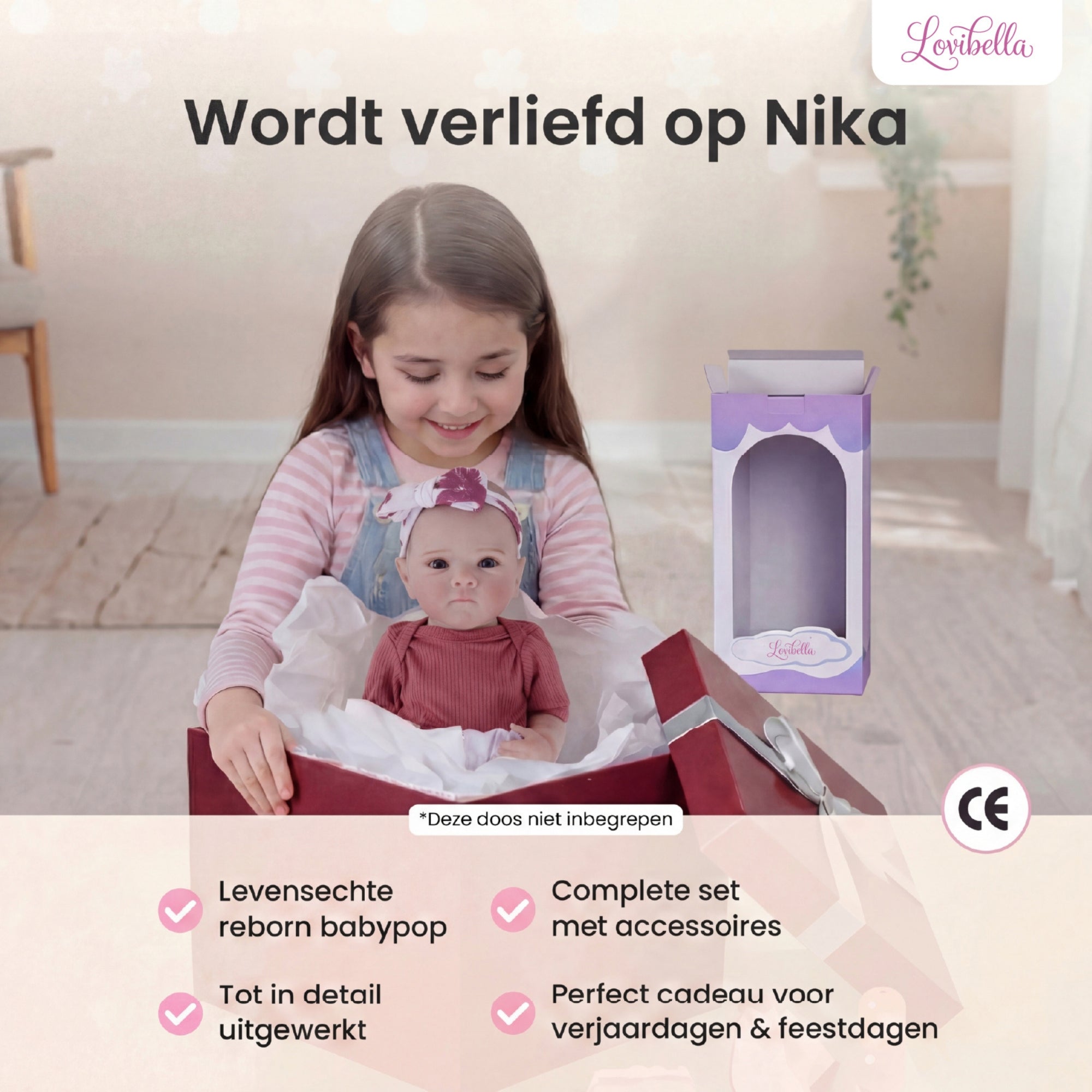 Nika – Levensechte Reborn Pop 45 cm – Complete Set
