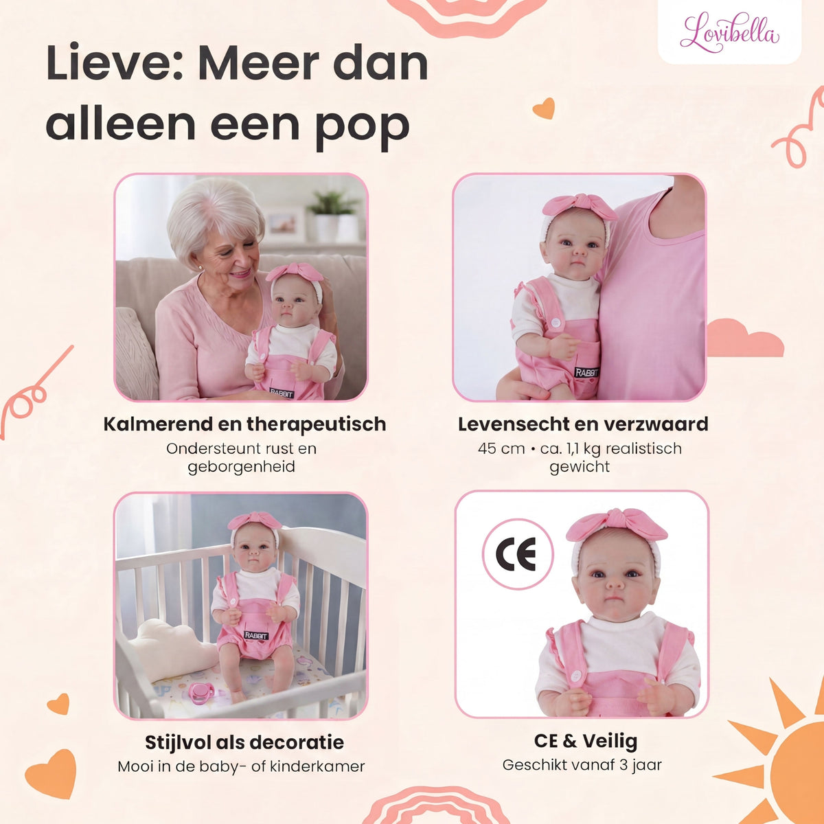 Lieve – Levensechte Reborn Pop 45 cm – Complete Set