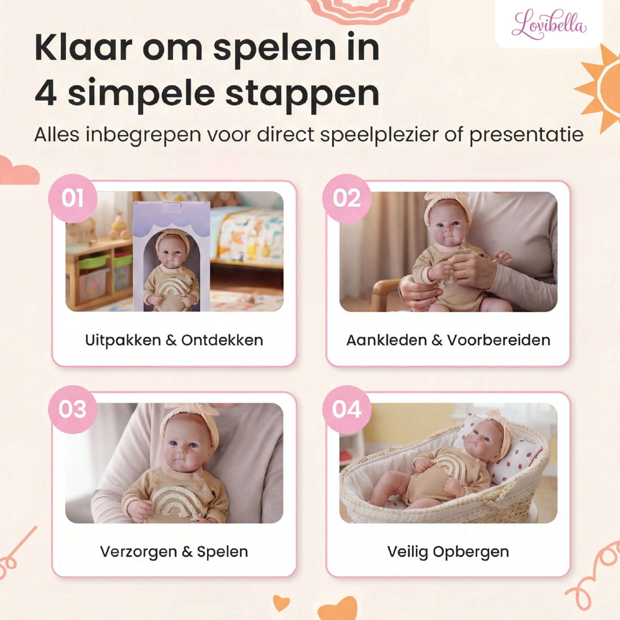 Elara – Levensechte Reborn Pop 45 cm – Complete Set