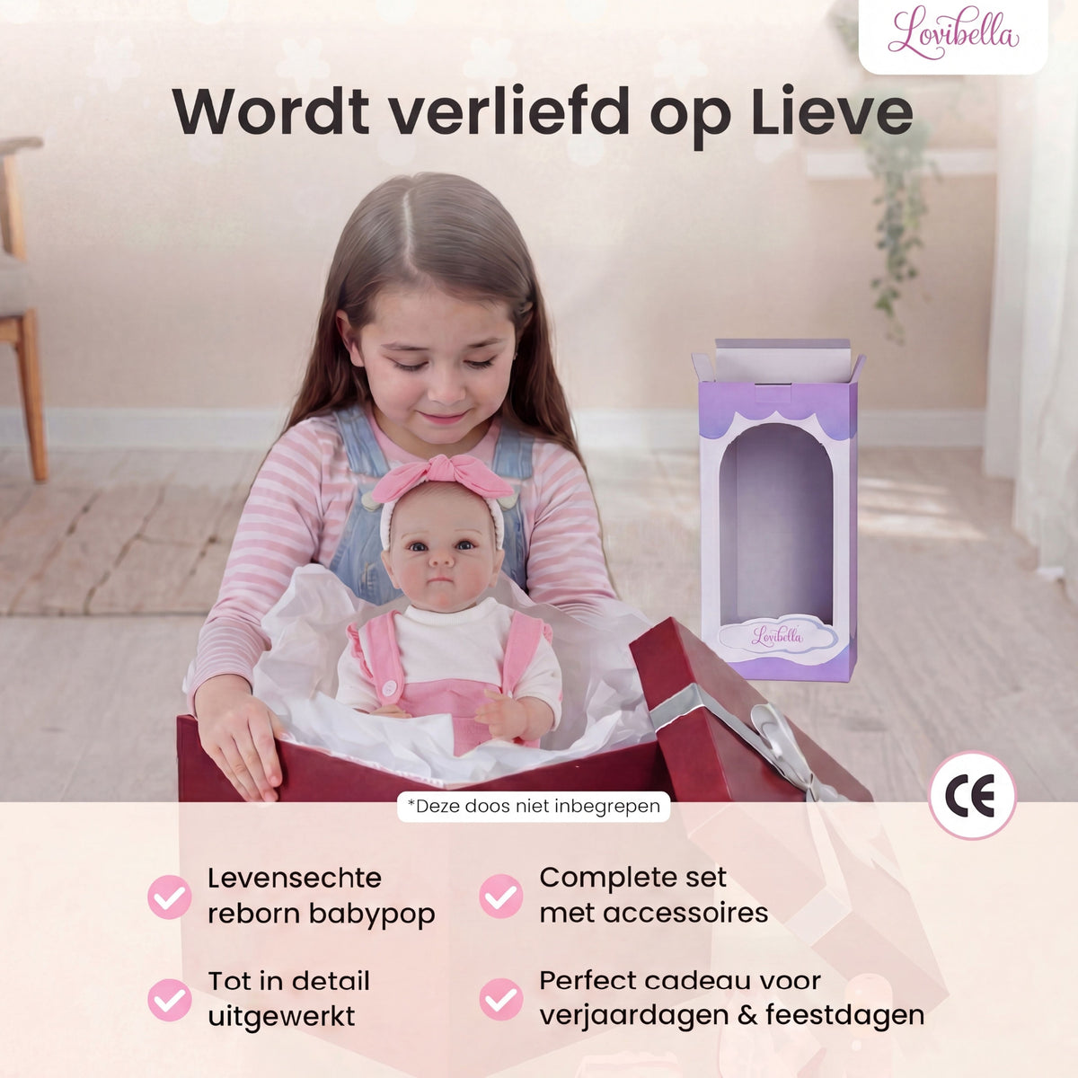 Lieve – Levensechte Reborn Pop 45 cm – Complete Set