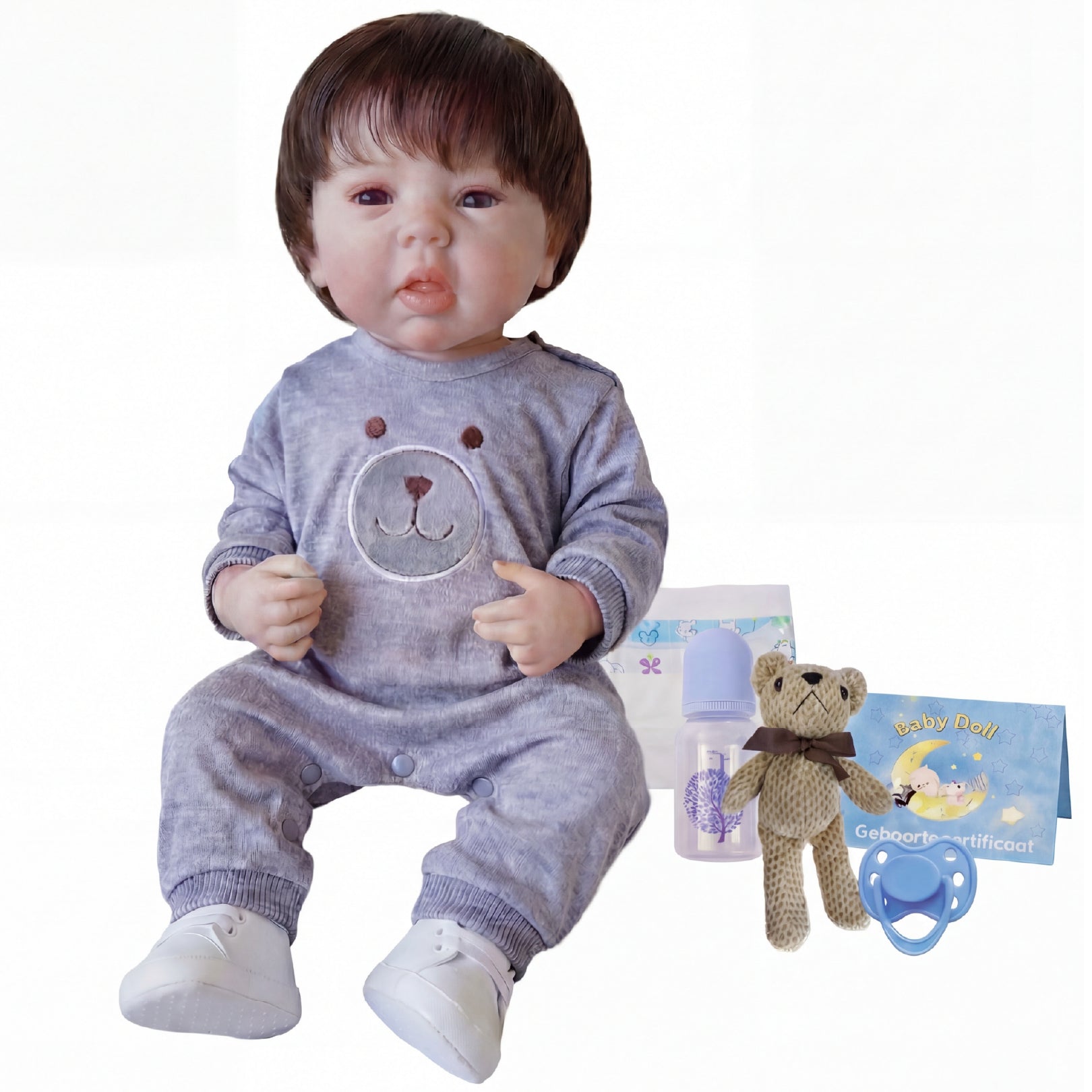 Milo – Levensechte Reborn Pop 45 cm – Complete Set