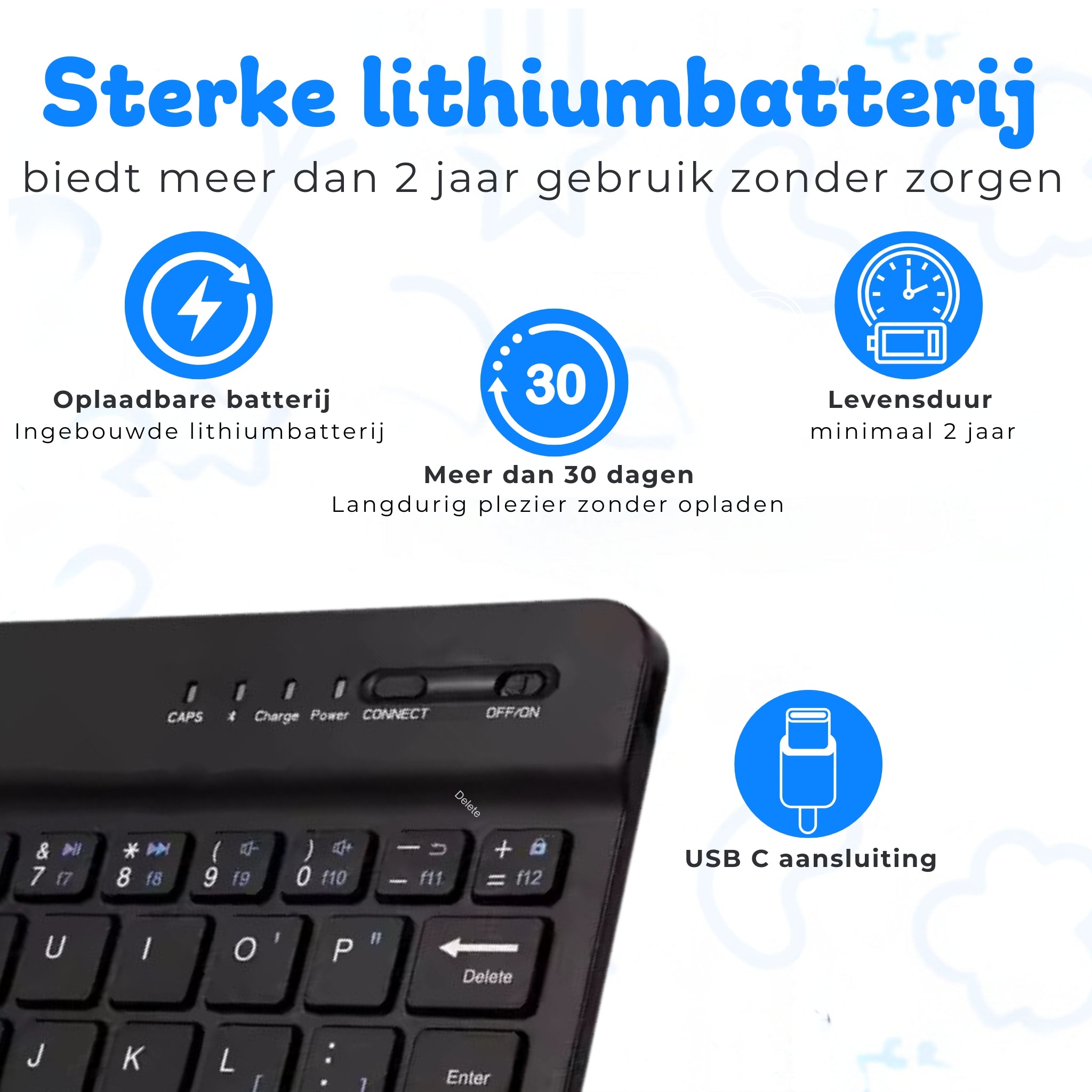 Bosstony Bluetooth QWERTY Toetsenbord