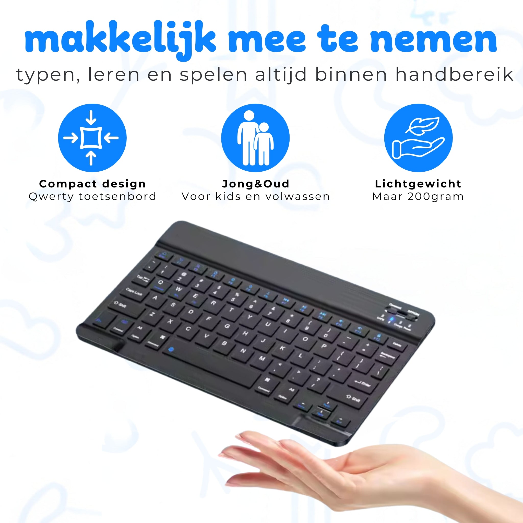 Bosstony Bluetooth QWERTY Toetsenbord