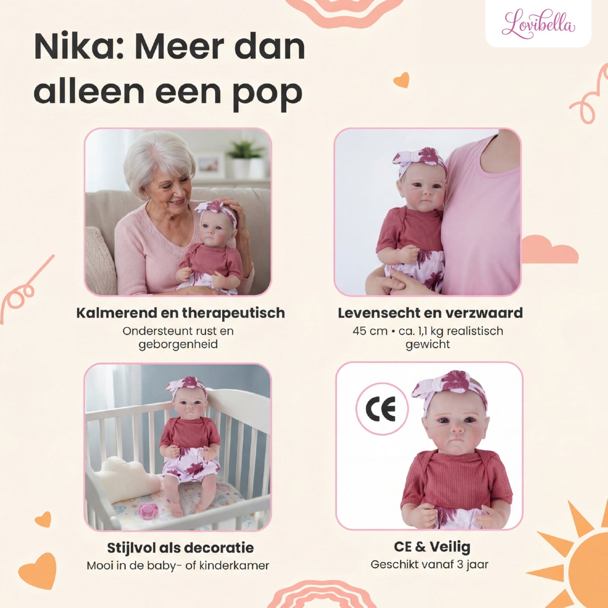 Nika – Levensechte Reborn Pop 45 cm – Complete Set