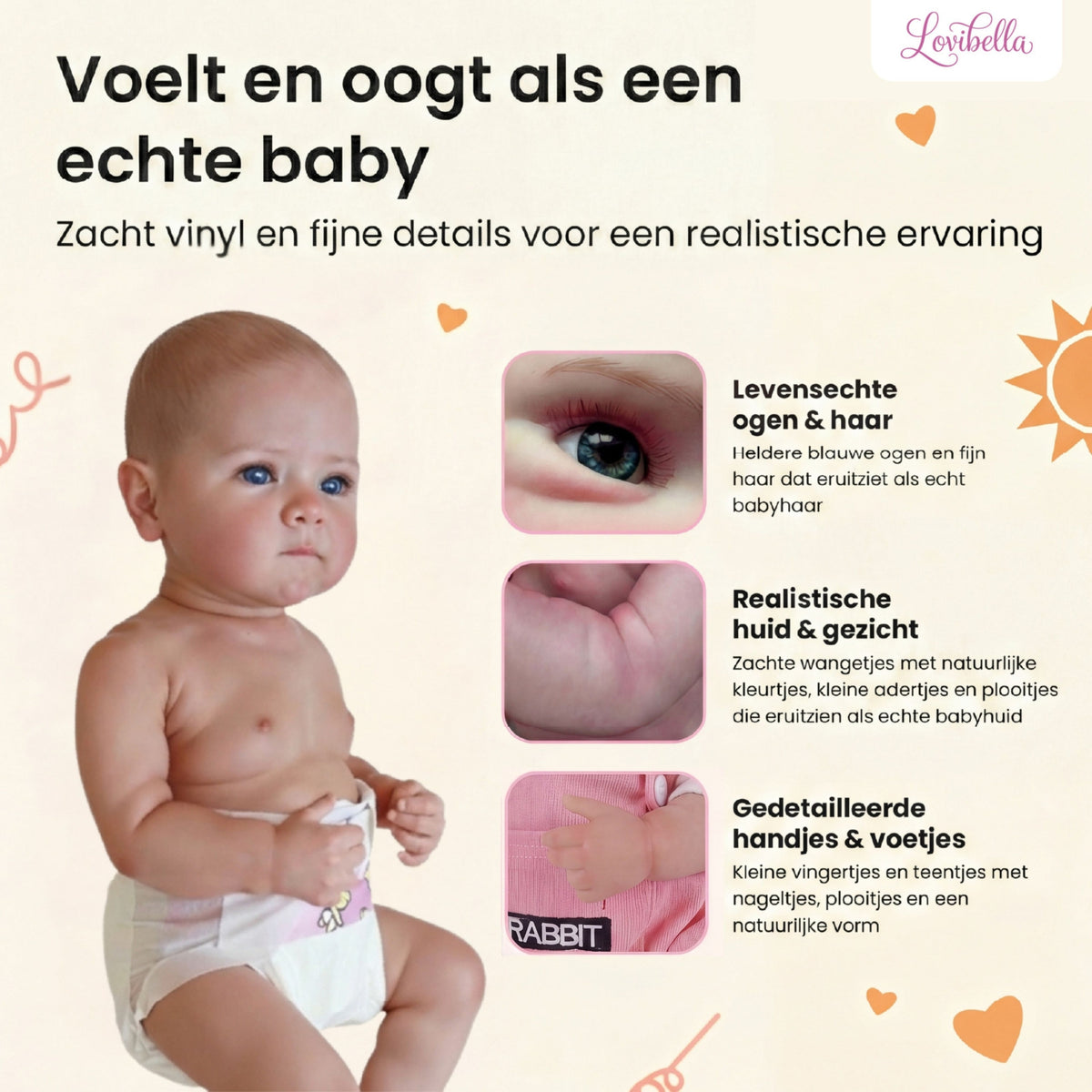 Lieve – Levensechte Reborn Pop 45 cm – Complete Set