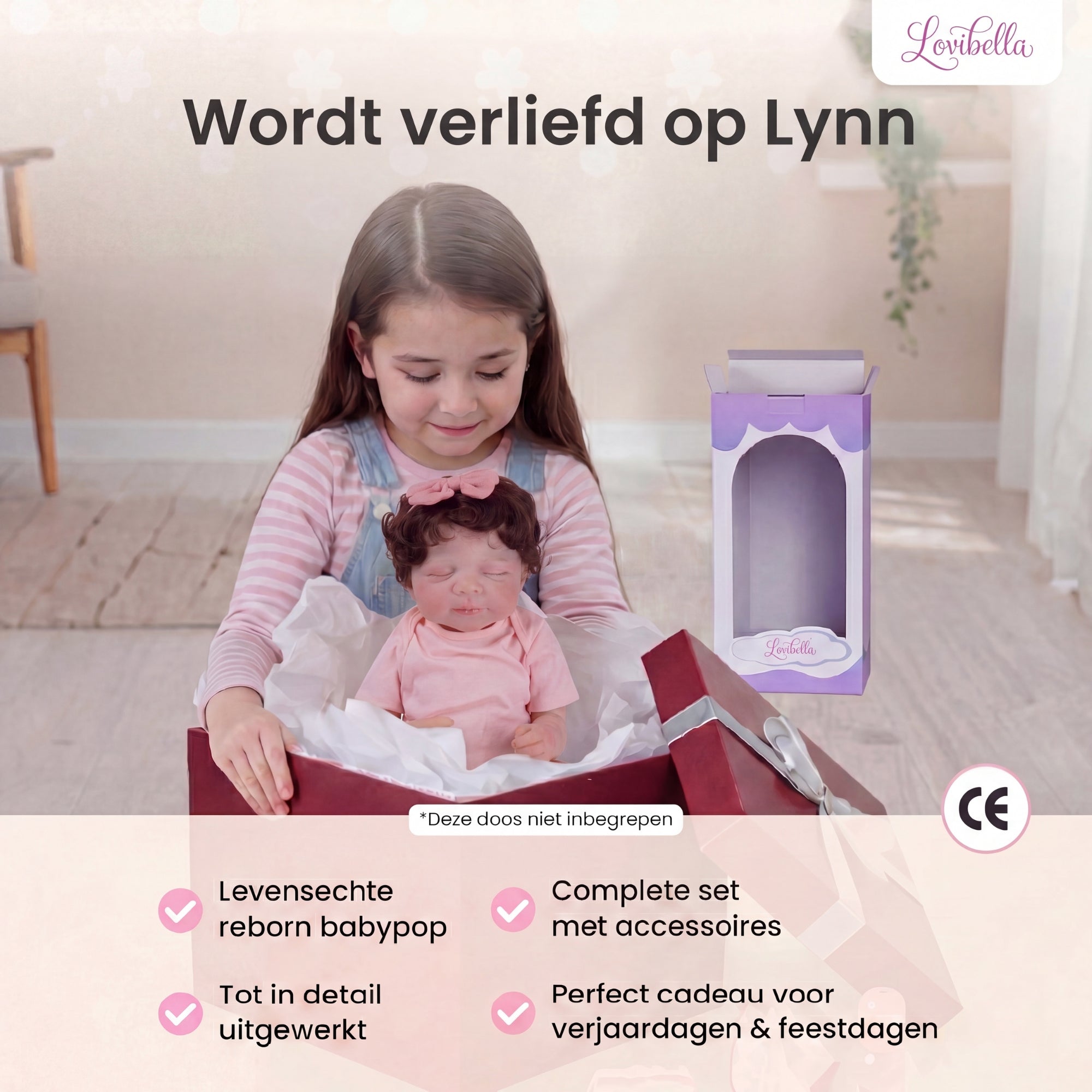Lynn – Levensechte Reborn Pop 45 cm – Complete Set