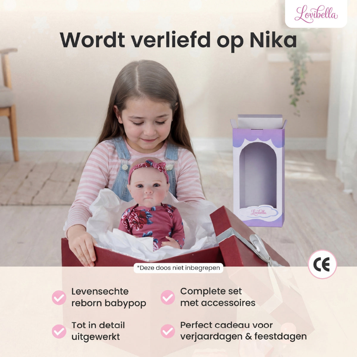 Nora – Levensechte Reborn Pop 45 cm – Complete Set