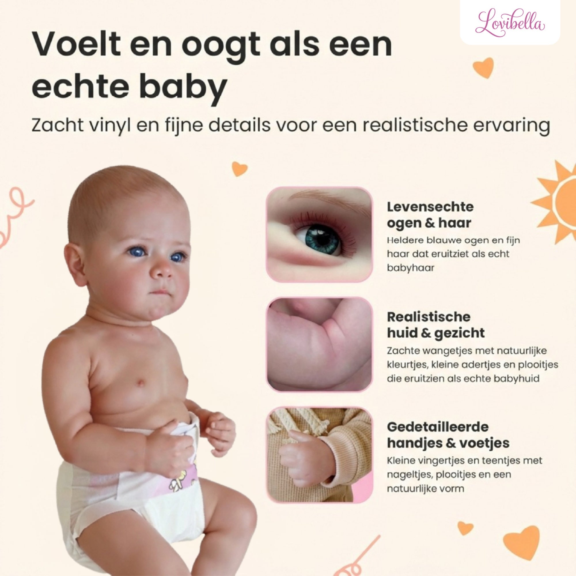 Elara – Levensechte Reborn Pop 45 cm – Complete Set