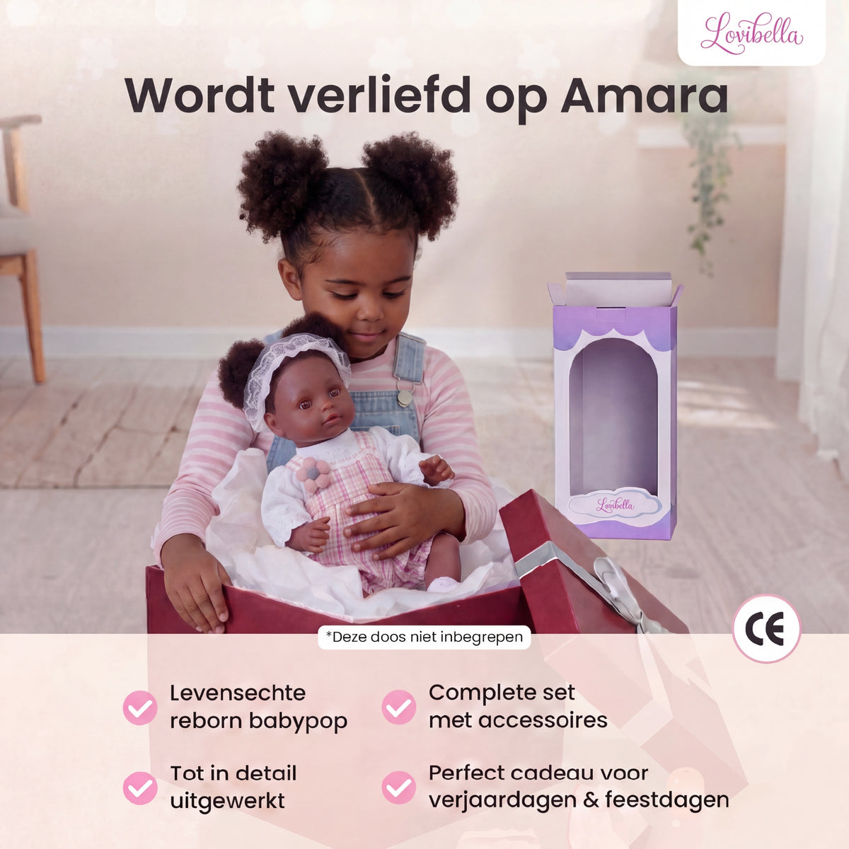 Amara – Levensechte Reborn Pop 45 cm – Complete Set