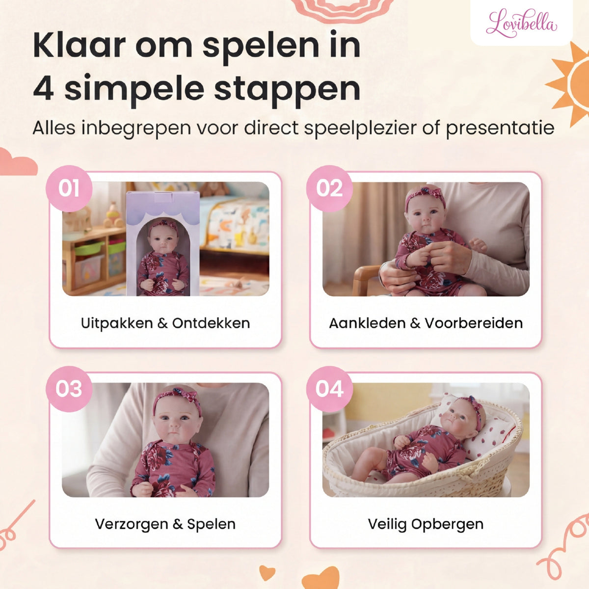 Nora – Levensechte Reborn Pop 45 cm – Complete Set