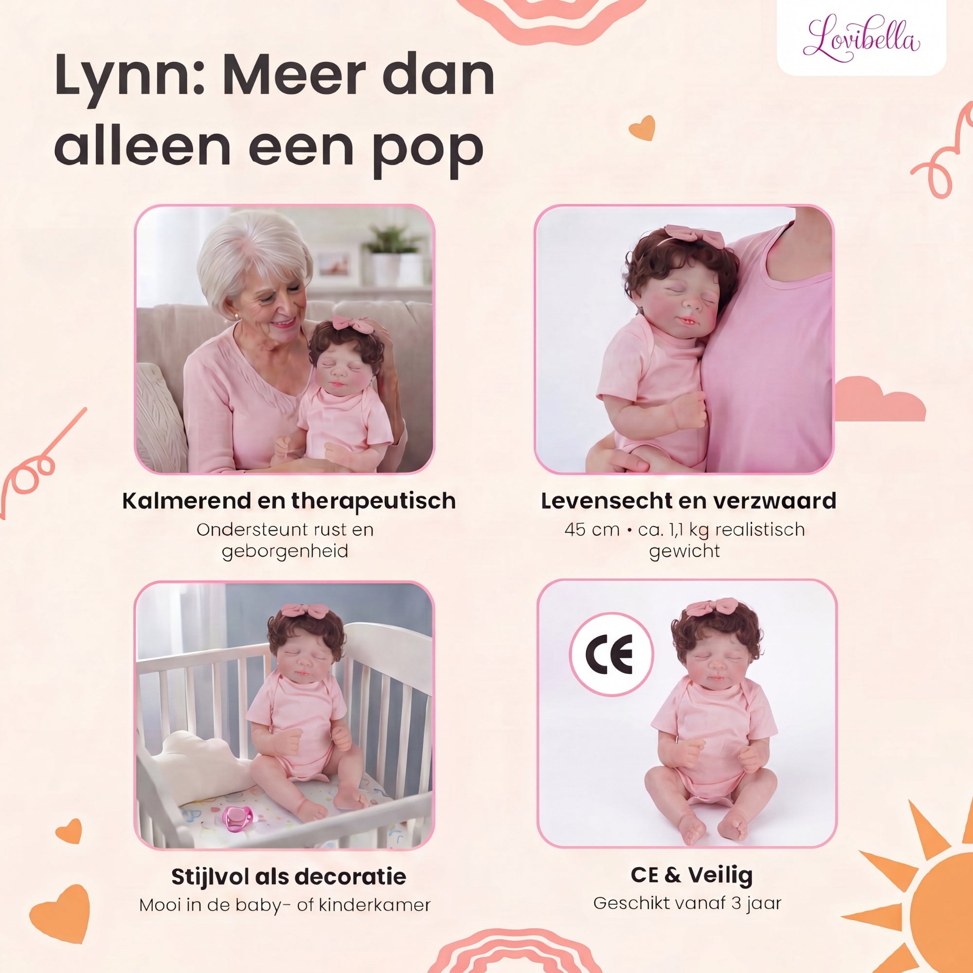 Lynn – Levensechte Reborn Pop 45 cm – Complete Set