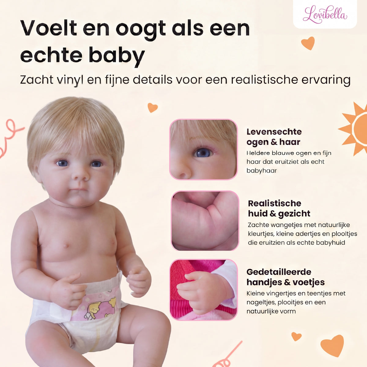 Rosalie – Levensechte Reborn Pop 45 cm – Complete Set