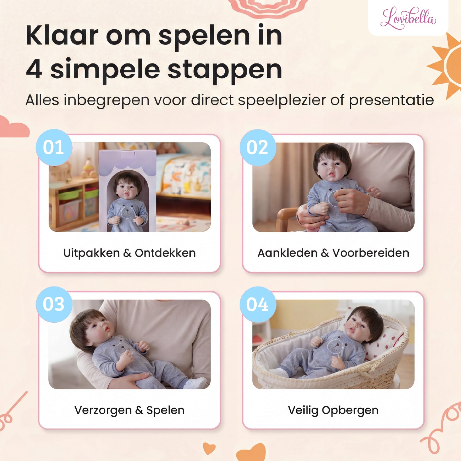 Milo – Levensechte Reborn Pop 45 cm – Complete Set