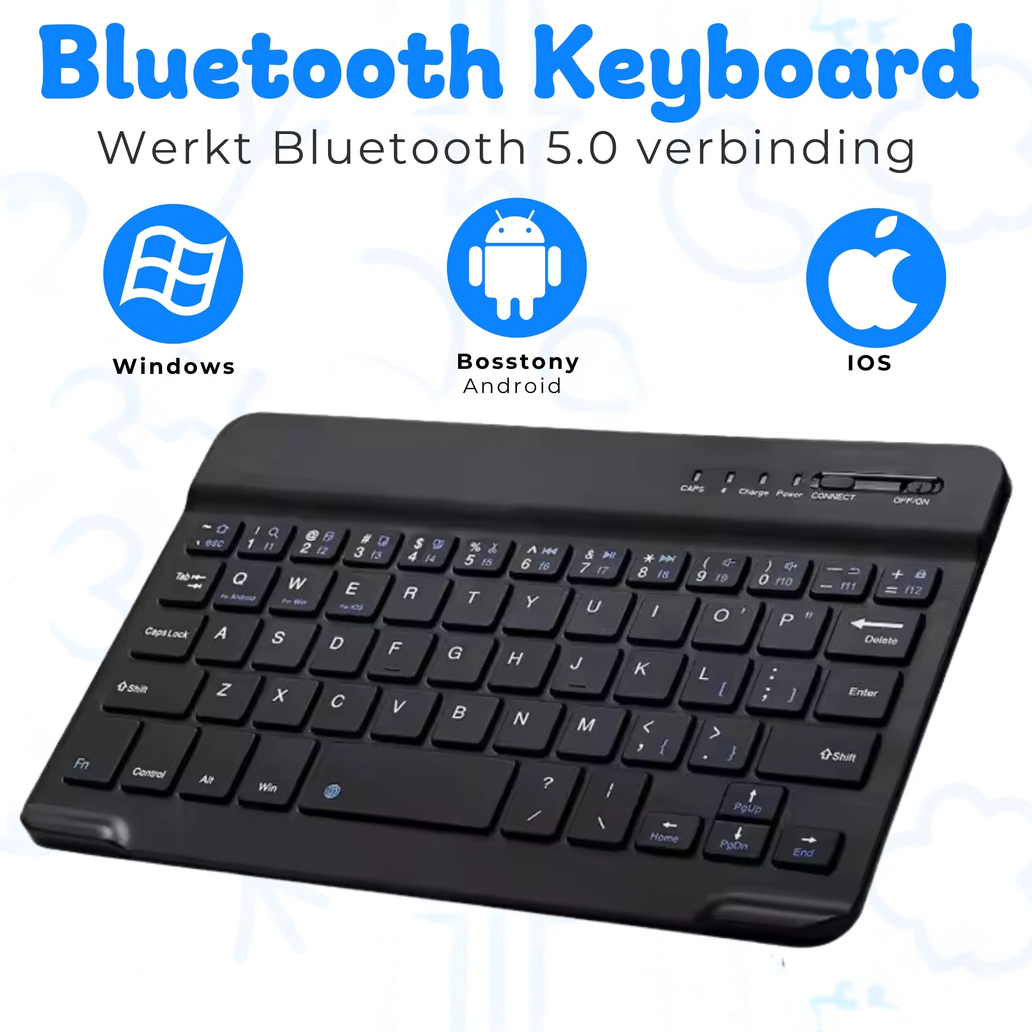 Bosstony Bluetooth QWERTY Toetsenbord