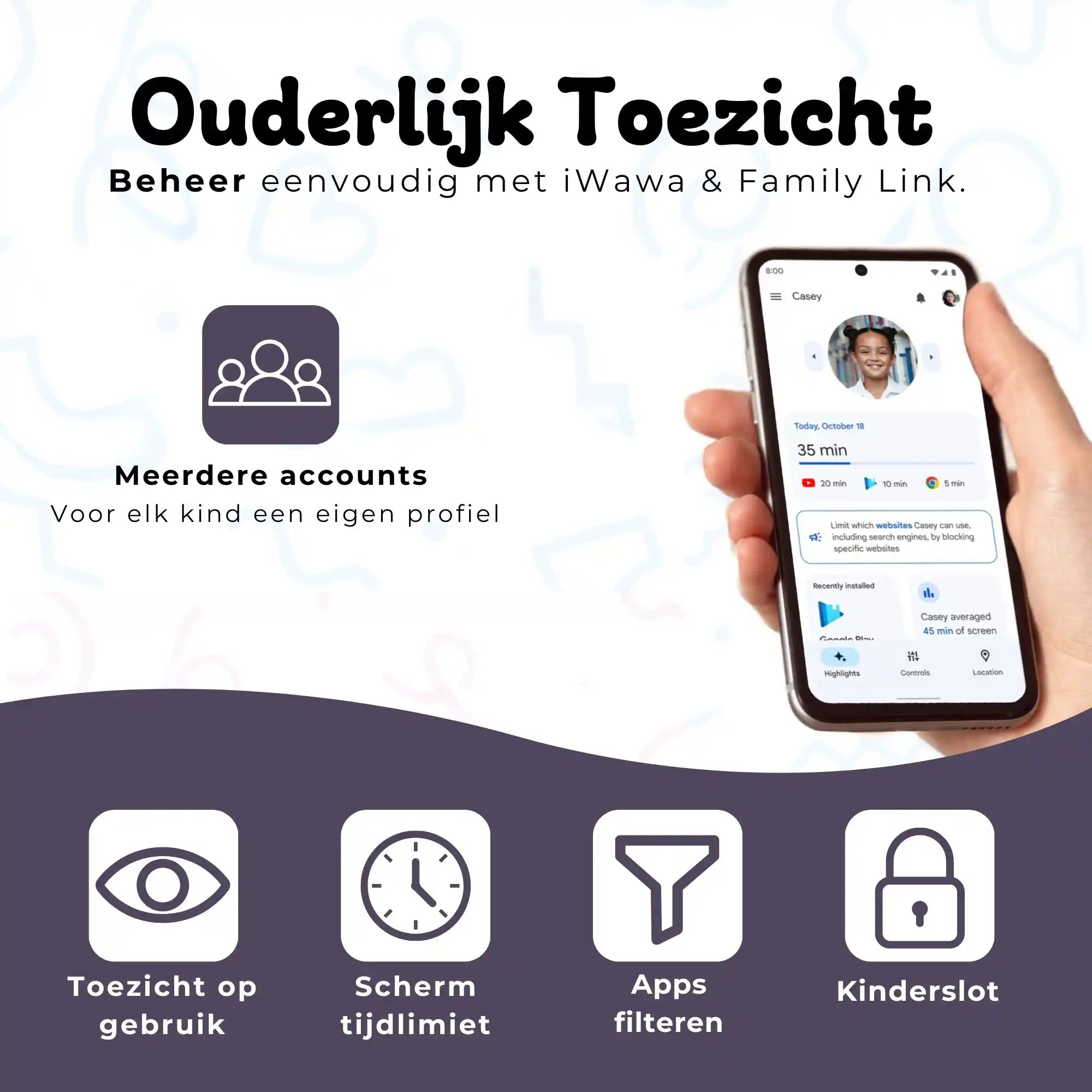 Bosstony kids tablet zwart fidget ouderlijk toezicht schermlimiet appfilter kinderslot