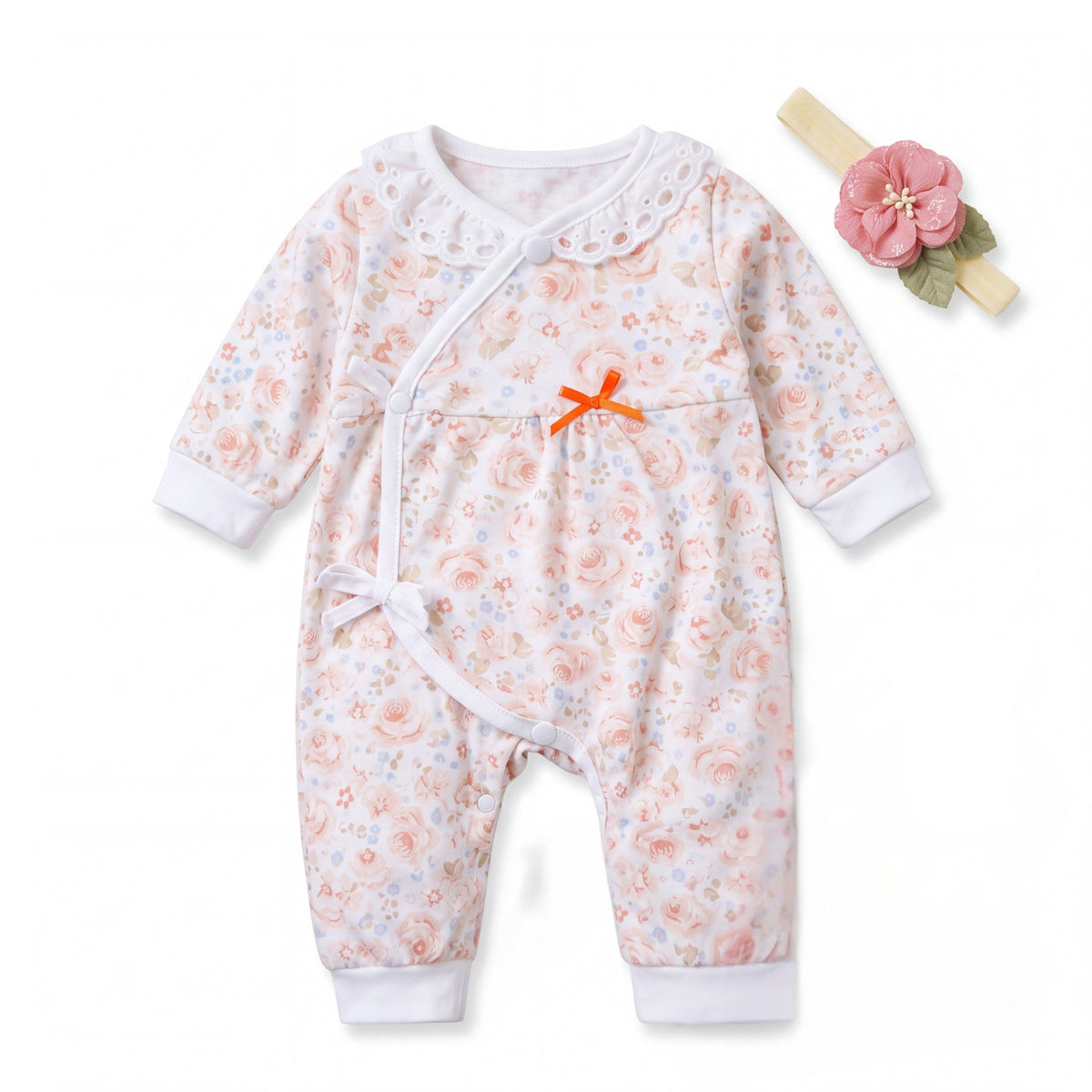 Lovibella Reborn Kleding Set 45 cm – Bloemen Romper met Haarband
