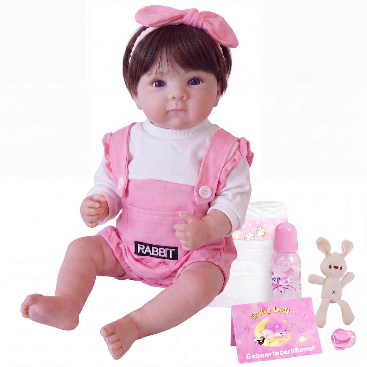 Lola – Levensechte Reborn Pop 45 cm – Met Haar Complete Set